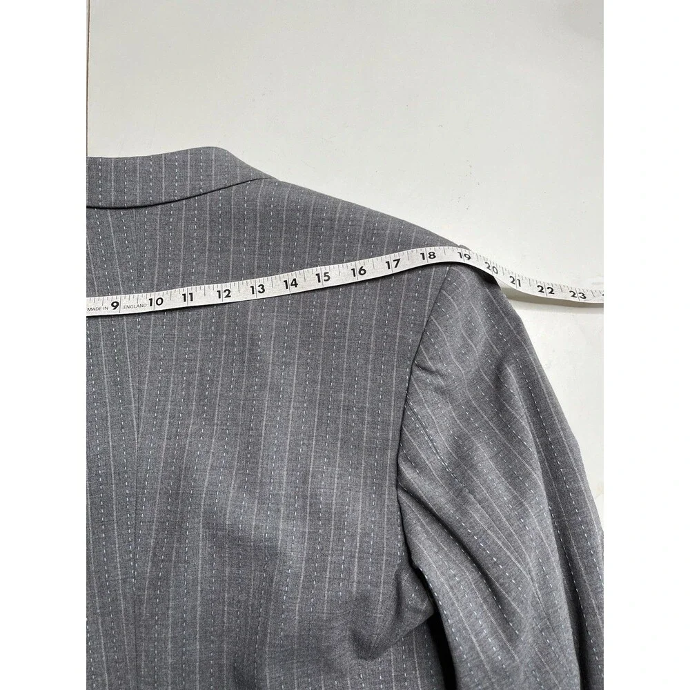 Giovanni Valentino Blazer Mens 34R Notched Lapel Gray Striped Sport Jacket